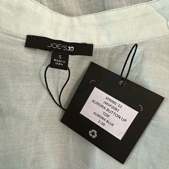 Joe’s Women’s Aurora Blue Sheer Button Up Long Sleeve Top. Size Small. NWT!!! - Picture 16 of 16